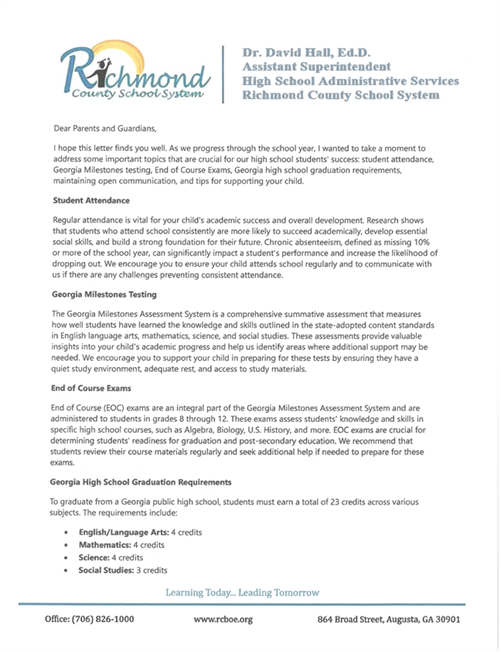 Community Letter 1 2025
